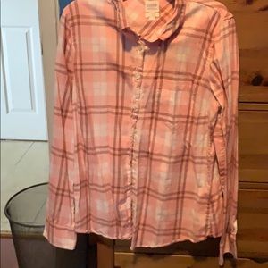 Jcrew pink plaid button down